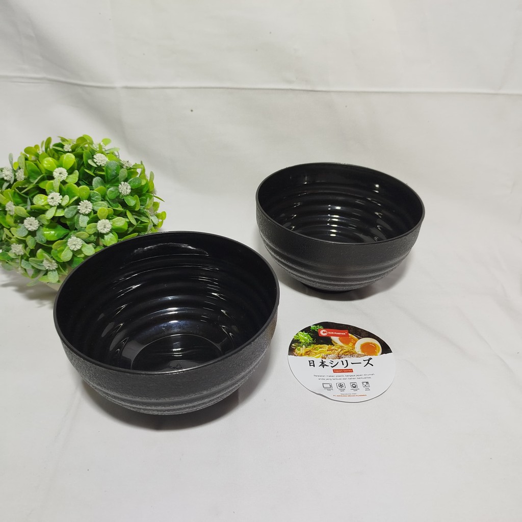 CLIO - MANGKOK BULAT JAPAN UKURAN 6 INCH HITAM MANGKOK BAKSO SERBAGUNA PLASTIK