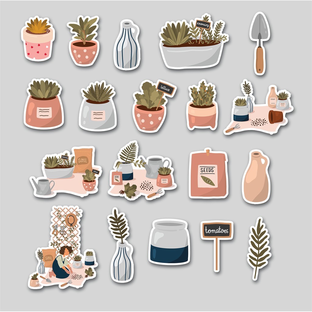 

Sticker Pack Garden Plant | Sticker Tumbler | Stiker Laptop Koper Helm