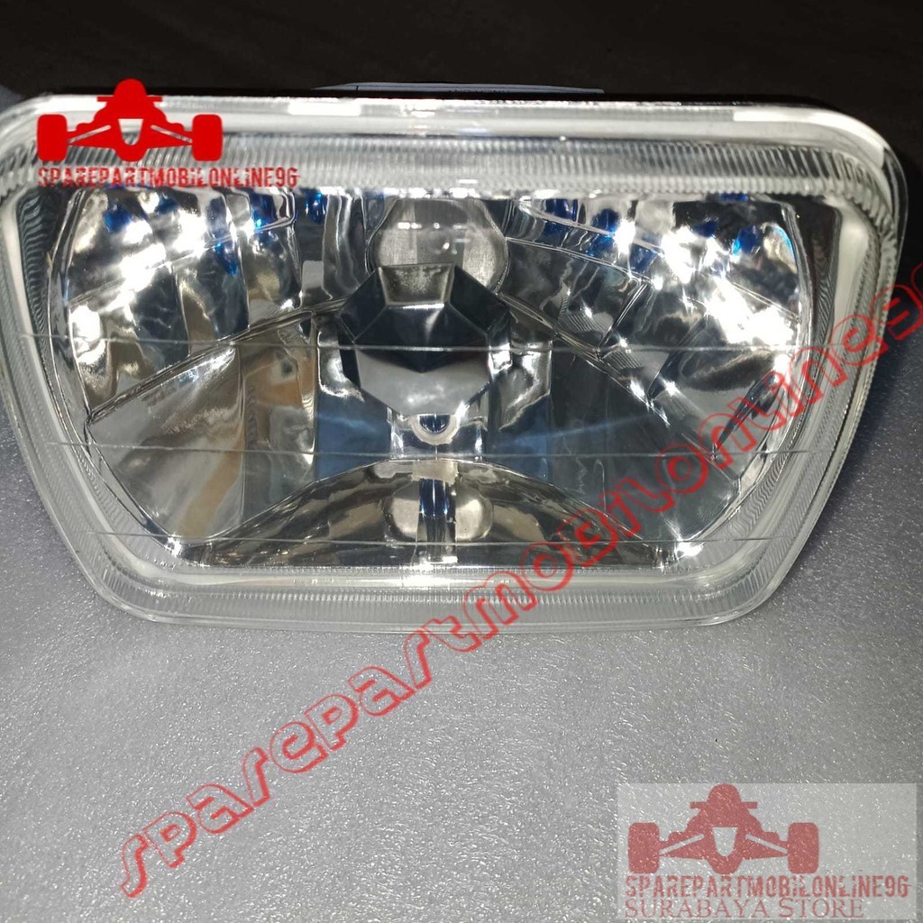 Lampu Reflektor 7 Inch Inci Kotak Persegi Kristal OEM
