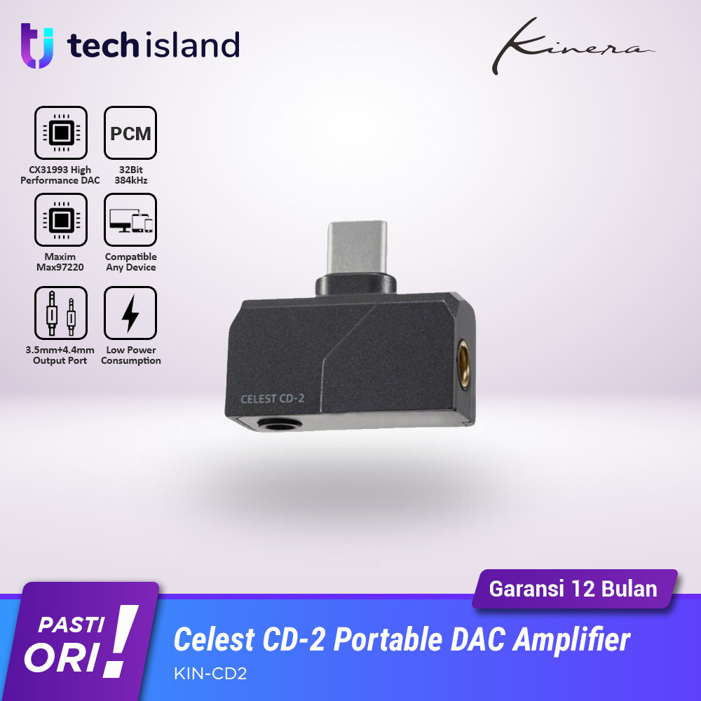 Kinera Celest CD-2 Amplifier Portable Adapter USB-C with DAC Chip 3.5mm 4.4mm