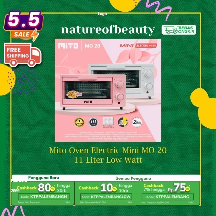 Mito Oven Electric Mini MO 20 11 Liter Low Watt