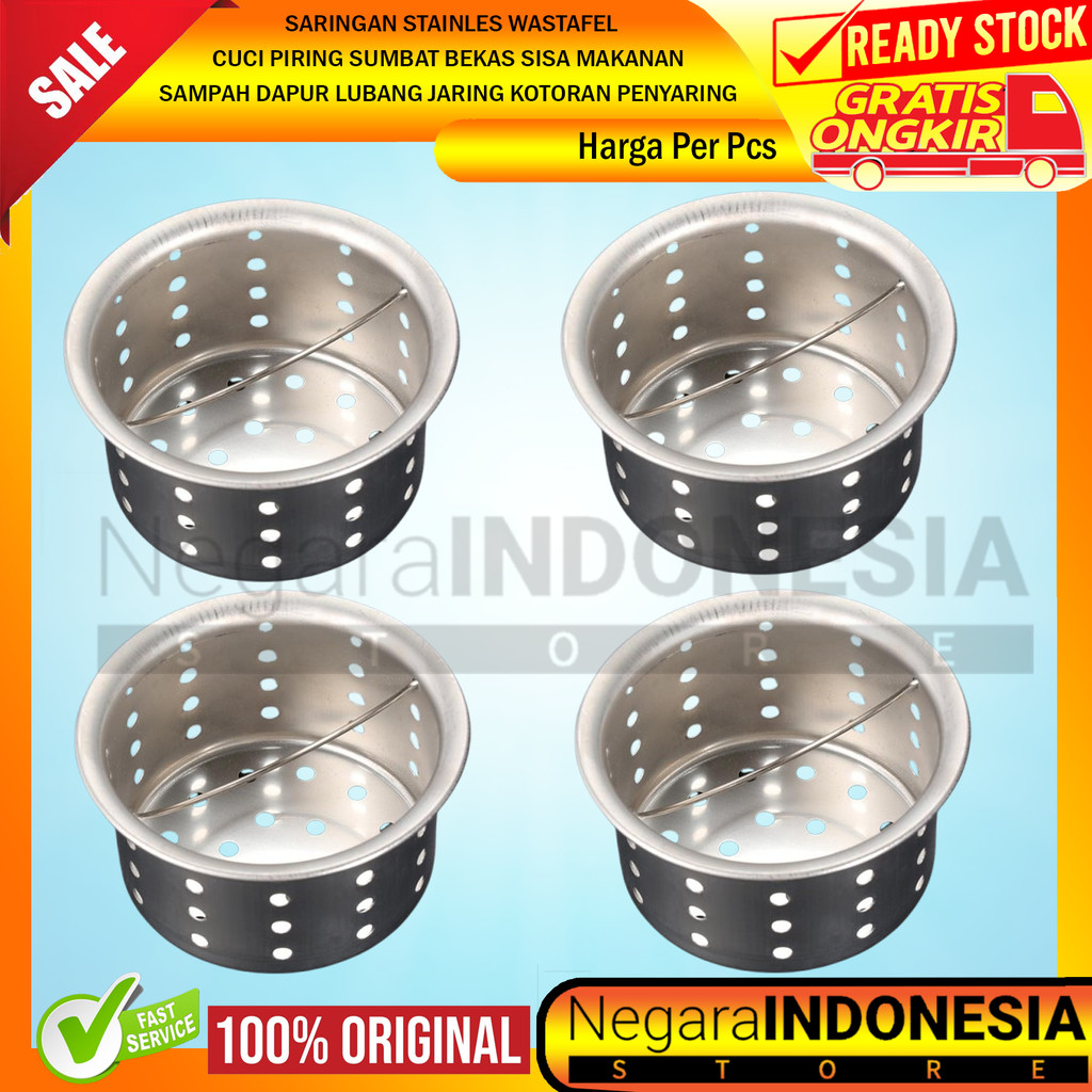 Afur Saringan Sink Stainles Wastafel Cuci Piring Sumbat Bekas Sisa Makanan Sampah Keranjang Lubang L