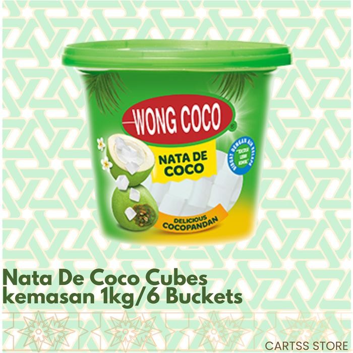 

Wong Coco Nata De Coco Cubes kemasan 1kg/6 Buckets (1 karton)