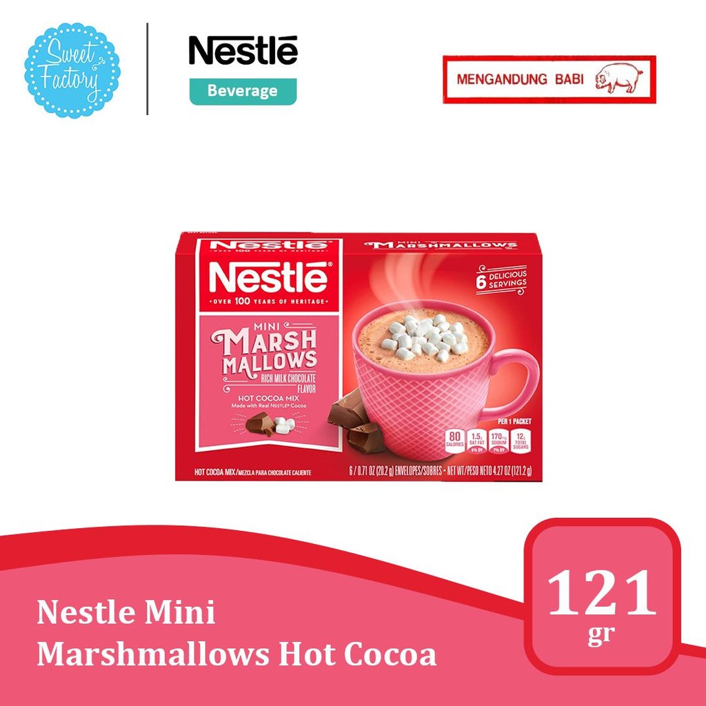 

Nestle Mini Marshmallows Hot Cocoa – Minuman Cokelat Hangat dengan Marshmallow (121g / 6 Sachet) NON HALAL