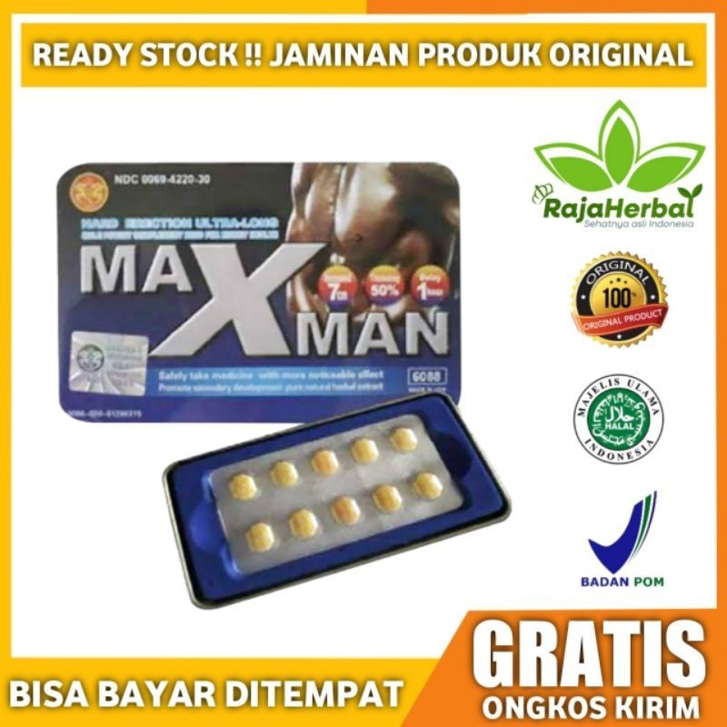 100% ORIGINAL MAXMAN PILLS ORIGINAL USA 100% ASLI OBAT PENAMBAH STAMINA PRIA - OBAT KUAT MAXMAN