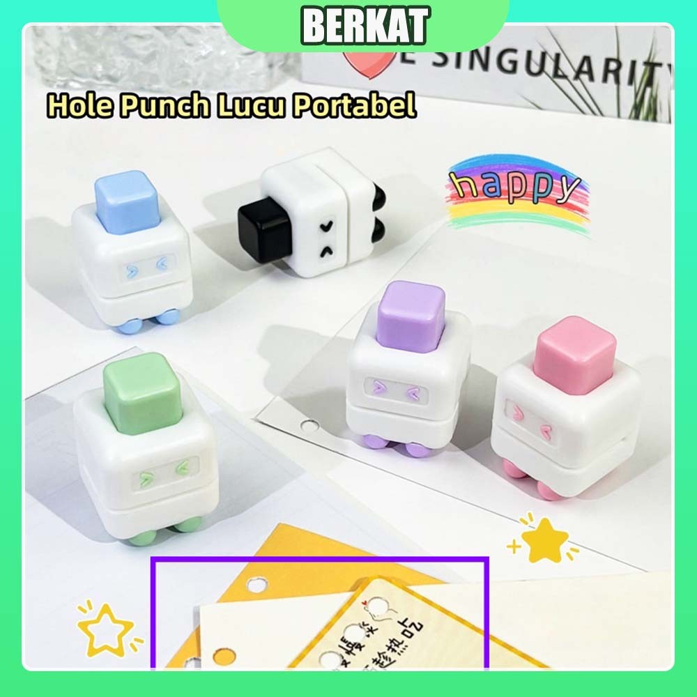 

【Ready】Hole Punch Lucu Portabel/Pembolong Kertas 1 Lubang / Perforator Single Hole /Puncher Push/Alat tulis sekolah/Alat tulis untuk siswa