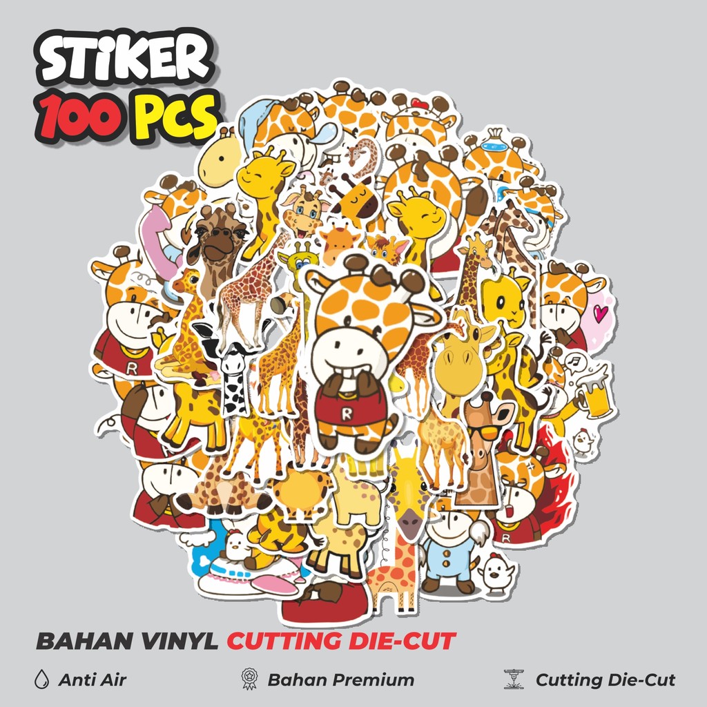 

Terbaru! 50 pcs Sticker Hewan Jerapah Dekorasi Lucu Kreatif untuk Notebook, Skateboard, HP