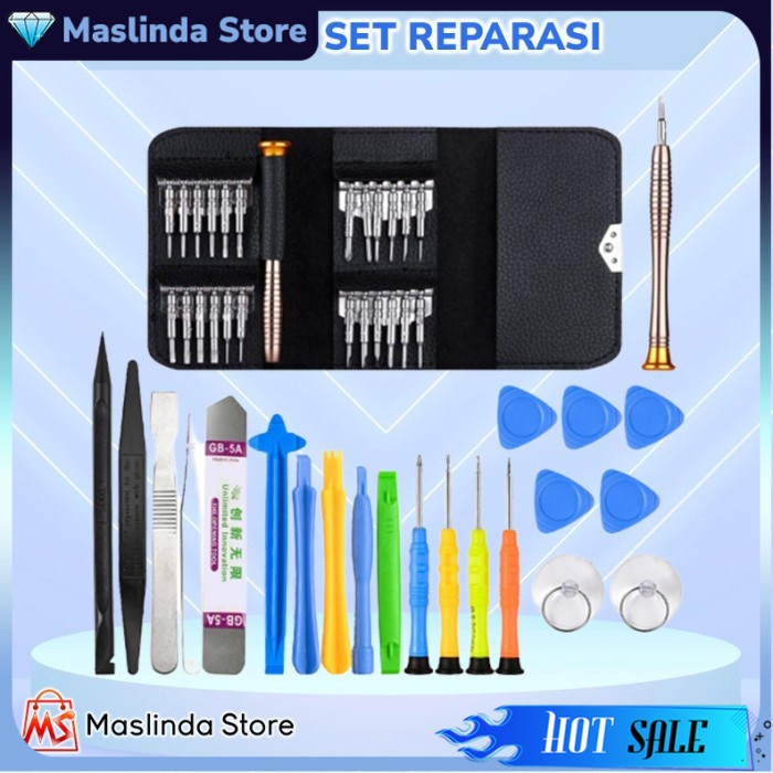 Obeng Set Hp Alat Obeng Bongkar Set Hp /pembuka LCD Hp Lengkap Obeng  Iphone Macbook Pro Air