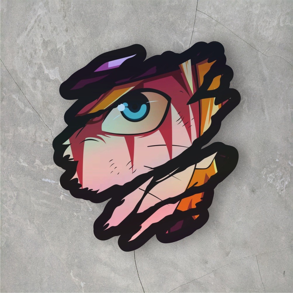 

OT STICKER Sticker Anime Hologram Naruto Sticker Case HP & Laptop Ukuran 7 Cm