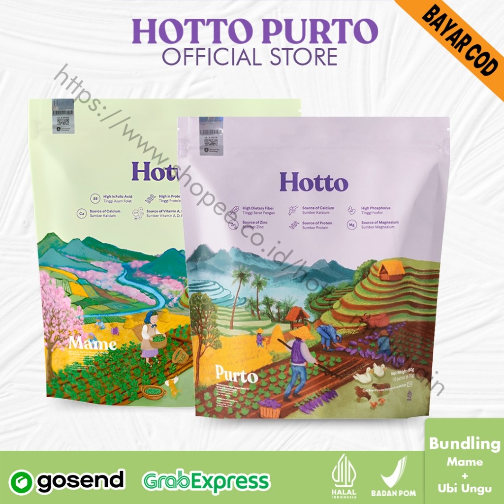 

Hotto Purto Multigrain with Purple Potato 2 Pouch Oat Superfood Multigrain