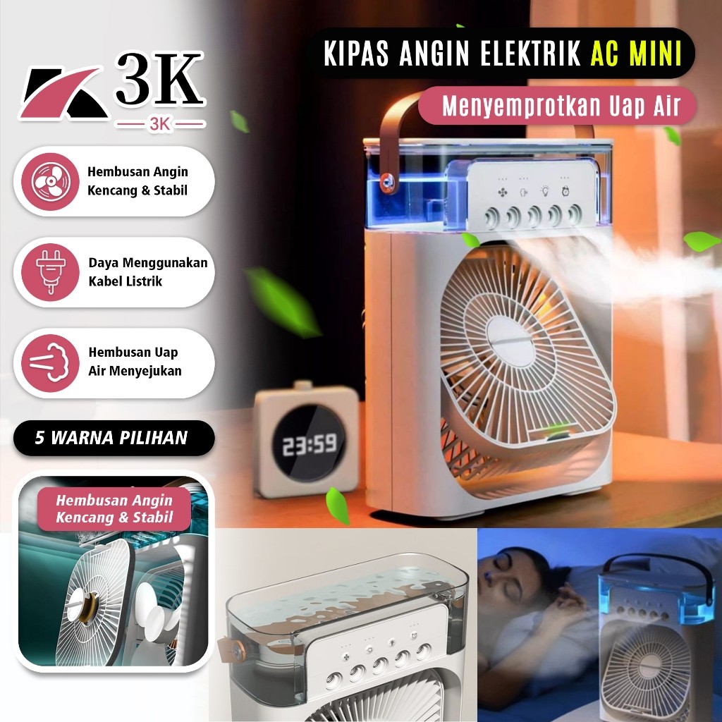 (3K Surabaya) Kipas AC Mini Pendingin Portable 600ML Tahan Lama / Air Cooler Fan Mini