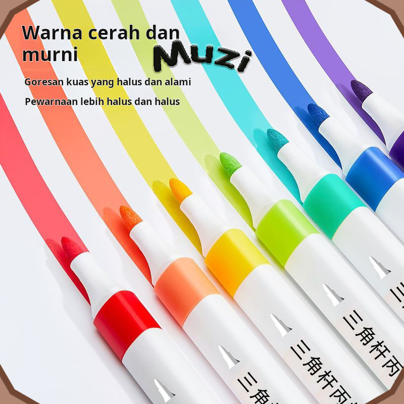 

Spidol akrilik kepala lembut tahan air pena cat air non-transparan seni gambar hati set khusus anak-anak siswa sekolah dasar