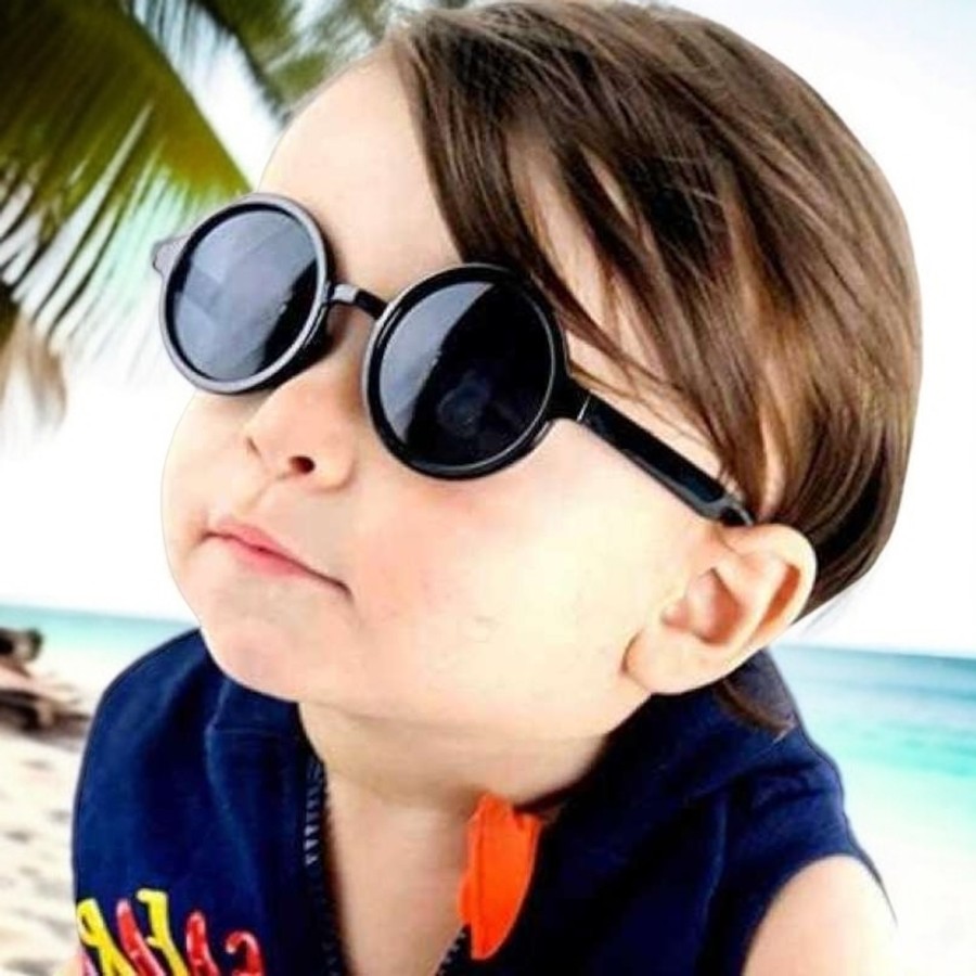 Kacamata Hitam Fashion Anak Bayi Laki-Laki Perempuan Cowok Cewek Vintage Style Anti UV Modis Aksesor