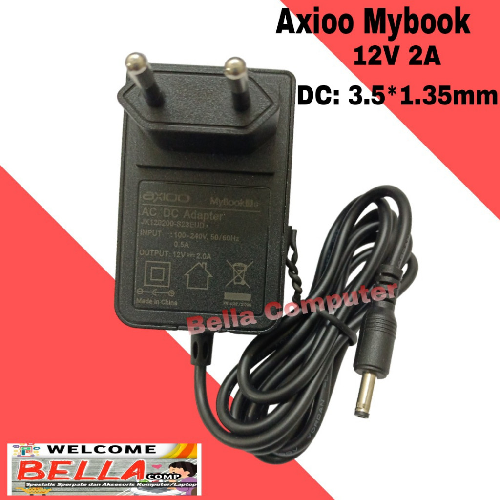 ADAPTOR CHARGER AXIOO MYBOOK 10 11plus 11G 14 14plus 14E 14F 14G 14H 12V 2.0A/CHARGER ADAPTOR AXIOO 