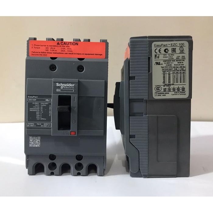 MCCB EZC100F 80A 3P Schneider