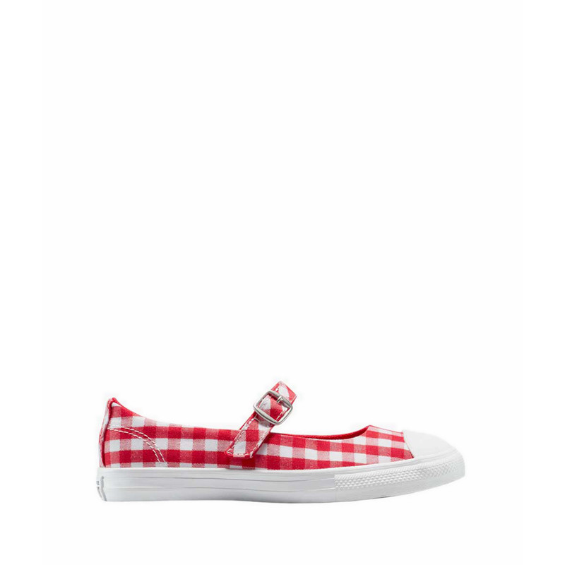 Converse CTAS Dainty Mary Jane Checkered Easy-On Girl's Sneakers - Red/Vintage White/White