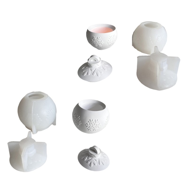 

Versatile Snow Silicone Mold Creative Silicone Holder Charm Mold For Unique Snowflake Sphere Projects