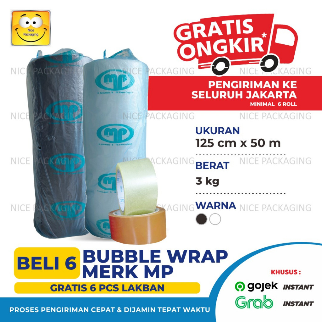 

[MP] plastik bubble uk125cm x 50Mtr / bubble wrap bening hitam / bubble wrap / bubble wrap roll / bubble mulia pack / bubble muliapack / bubble MP / bubble bening / bubble hitam / bubble wrap bening / bubble wrap hitam