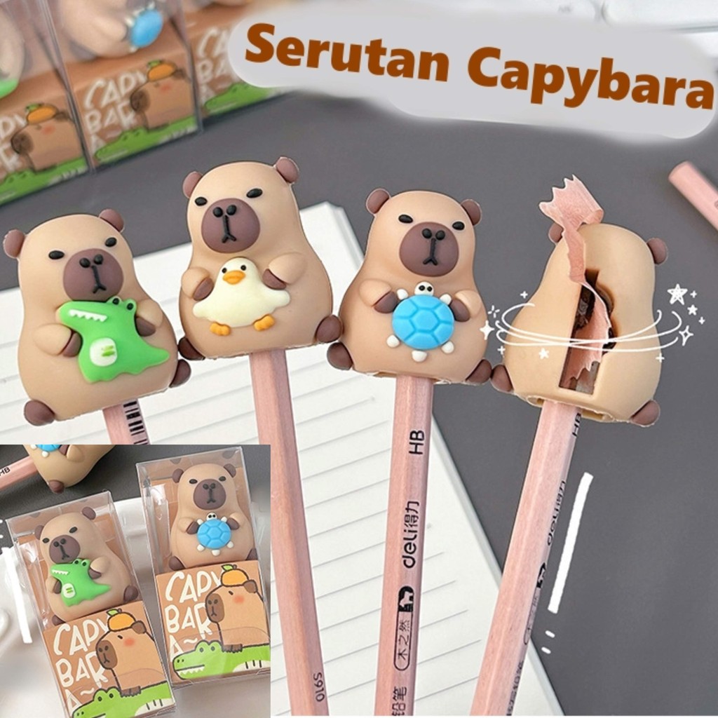 

Serutan CAPYBARA Cute Imut Lucu / Set Rautan & Eraser Capybara