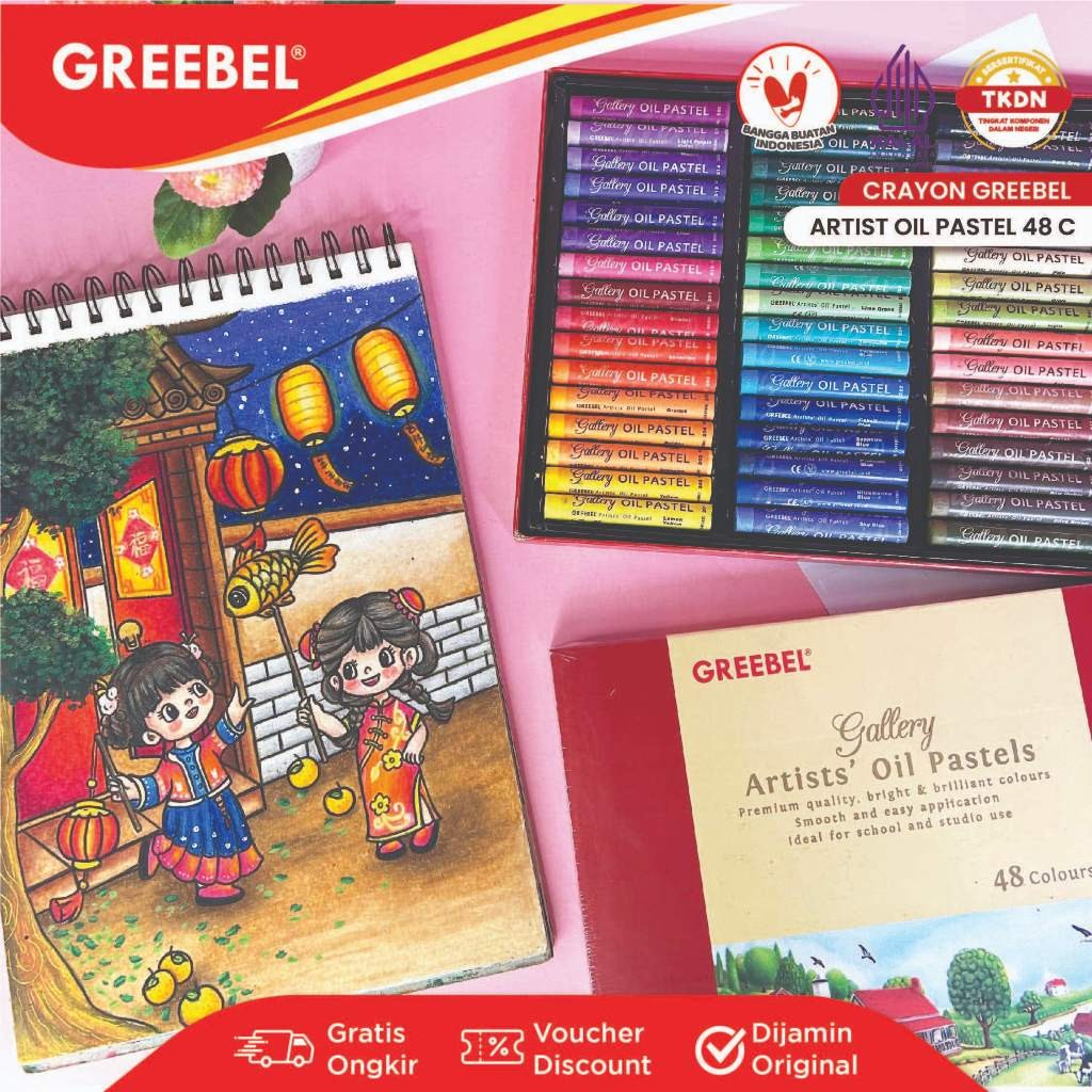 

GREEBEL Crayon Artist 48 Warna / Krayon Artist Oil Pastel 48 Warna / Crayon Greebel
