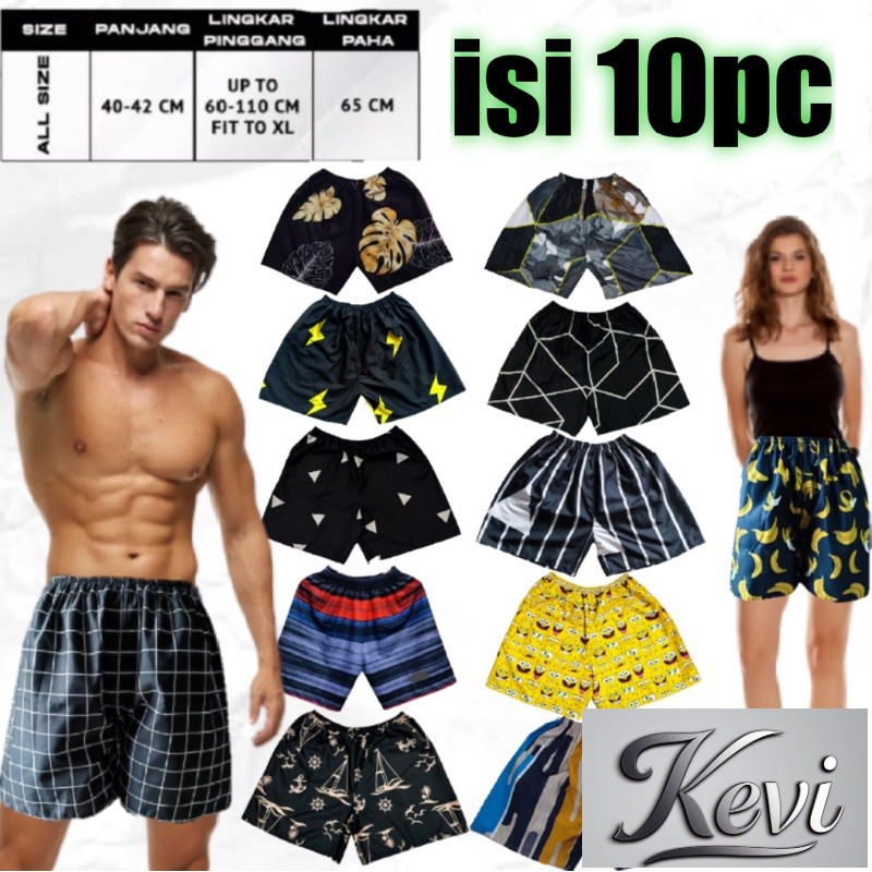 KEVI Celana Pendek Kolor Isi 10pc Grosir Boxer Pria Wanita Sual Batara Kresna Konveksi Klaten