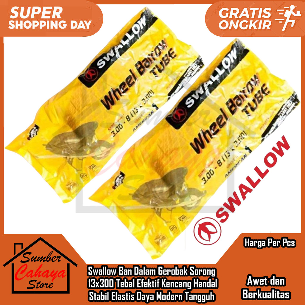 Swallow Ban Dalam Gerobak Sorong 13x300 Tebal Efektif Kencang Handal Stabil Elastis Daya Modern Tang