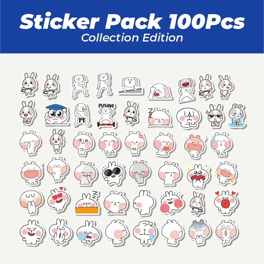 

Hot Sticker Hewan Kelinci Stiker Lucu Anti Air Stikers Berperekat Waterproof Sticker Decal Buat Motor Helm Buku Journal Koper Casing HP Laptop Botol Minum