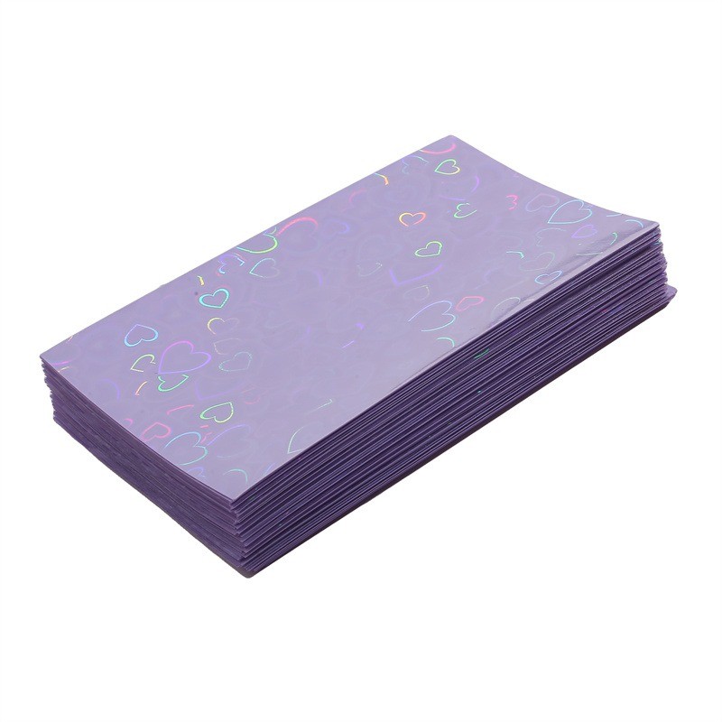 

50Pcs Kpop Card Sleeves Card Holder Heart Bling Photocard Holder Photo Card Films Cards Protector Photo Cards Protective