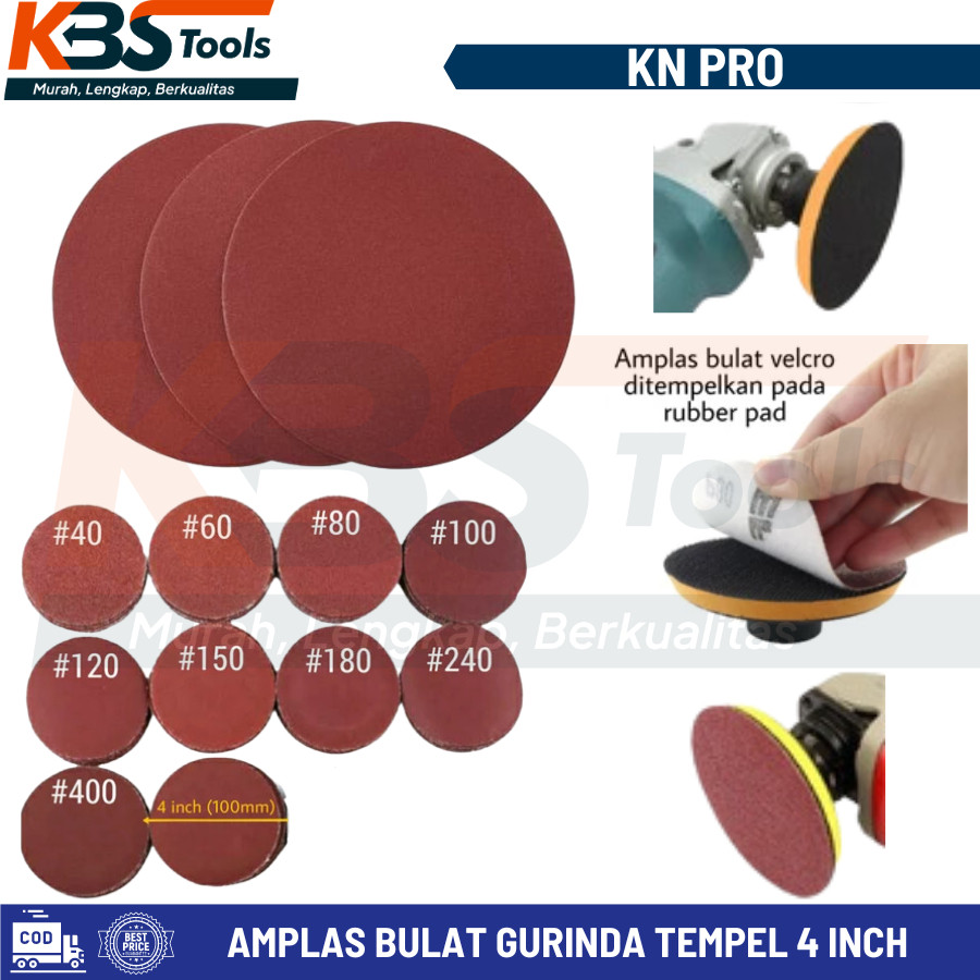 Amplas Tempel Gerinda Amplas Bulat 4" 100 mm Kasar - Halus / Mata Gurinda Penghalus Kayu 4 Inch