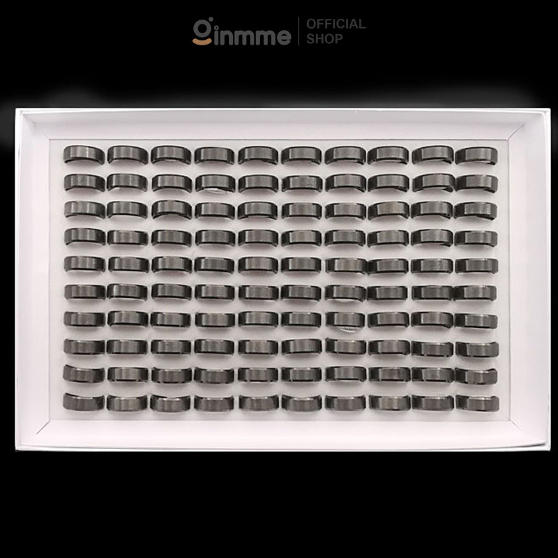 GinmmeCincin Pria Sederhana dan Keren Cincin Jari Emas Hitam Polesan Perak Titanium