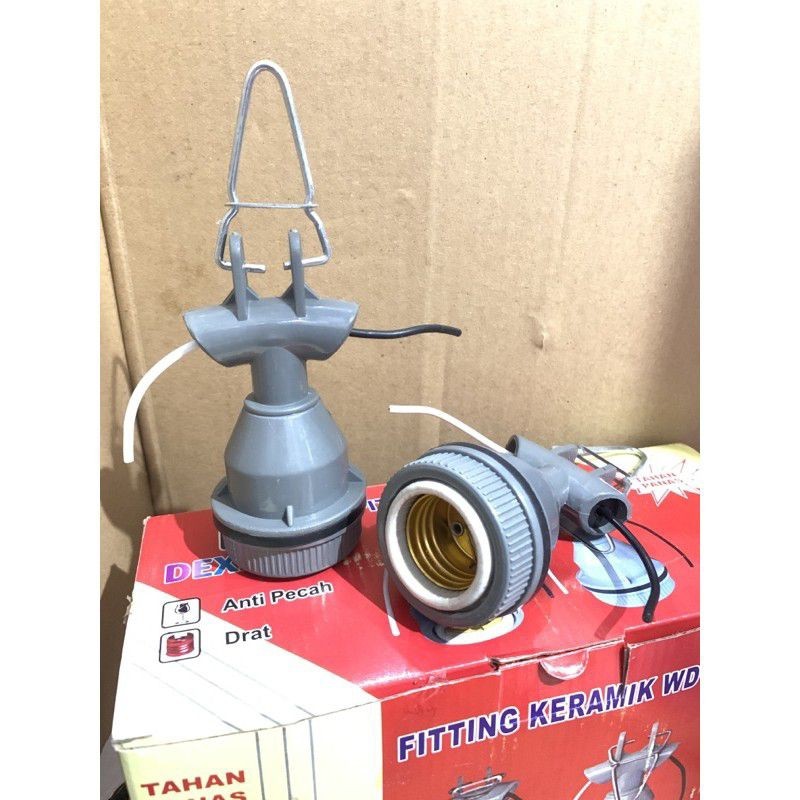 Fitting Lampu E27 WD Keramik DEXICON /FITTING GANTUNG  E27 DEXICON