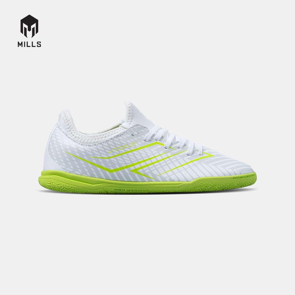 MILLS SEPATU FUTSAL XYCLOPS HELIOS IN JR WHITE/NEONGREEN 9801004