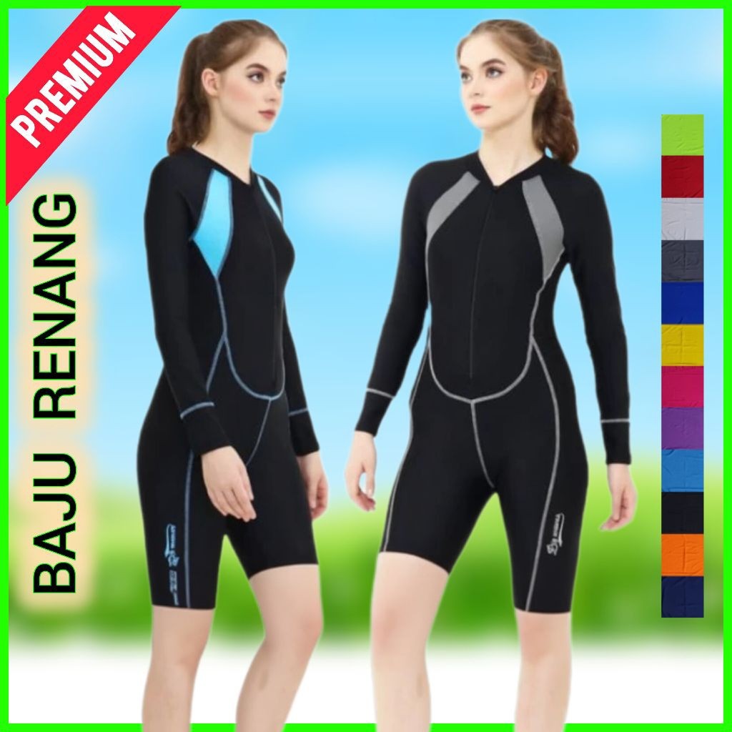 PREMIUM TERBARU Baju Renang Wanita Ada CUP BH Model Diving Selam Pakaian Berenang Cewek Dewasa Remaj