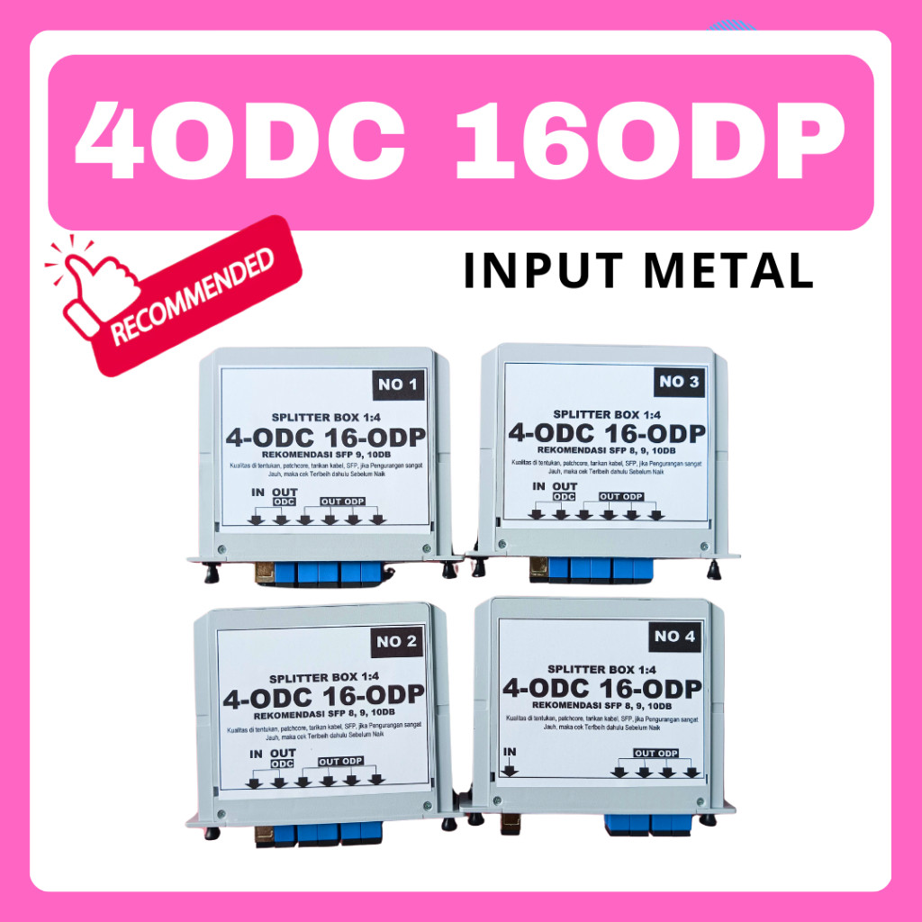 Splitter BOX 1:4 SISTEM 4 ODC 16 ODP INPUT METAL