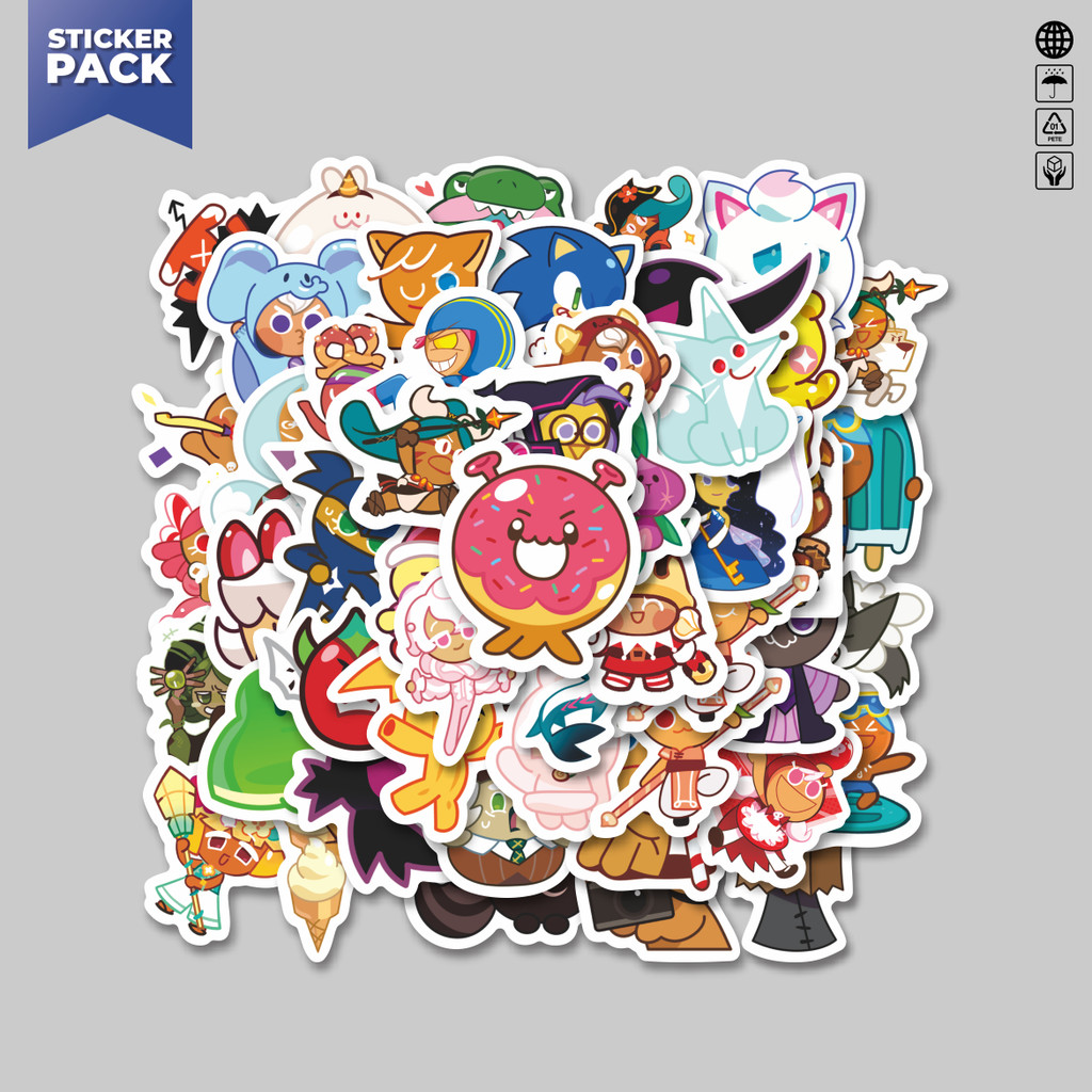 

[100PCS]Stiker Pack Stiker Kartun Cookie Run Stiker Aesthetic Vinyl Anti Air Dekorasi Sticker Laptop Buku Journal Koper Helm Casing HP Gitar Helm Skateboard
