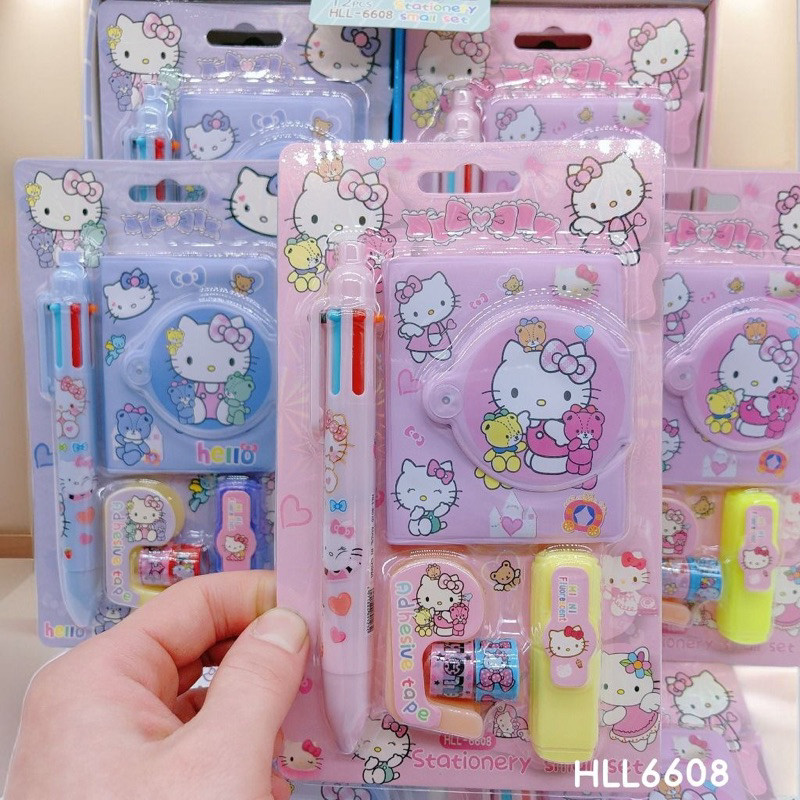 

(wk acc) ALAT TULIS HL6608 / DIARY / MEMO SET MOTIF SANRIO / SET ALAT TULIS SISWA 4 IN 1