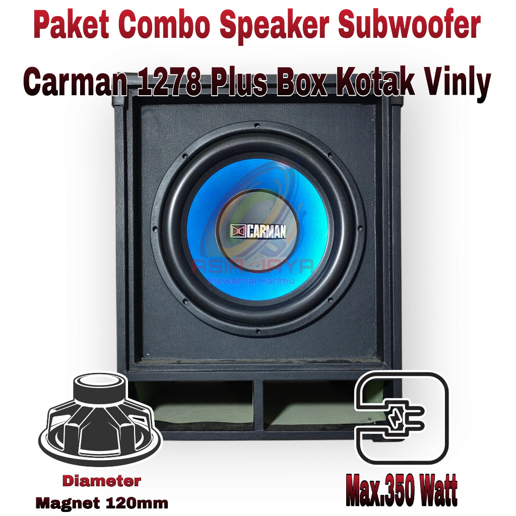 Paket Combo Speaker Subwoofer Pasif 12 Inch CARMAN 1278 Plus Box Kotak Vinyl 12 Inch