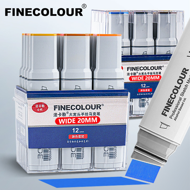 

FINECOLOUR 20mm Wide Markers Set POP Alcohol Line Sketching Art Markers Pen Drawing For Drawing Art Supplies EF105