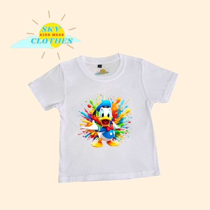 Kaos Anak Donald Duck Kaos Donald Bebek Tshirt Donald Duck - 1-2 tahun, Hitam
