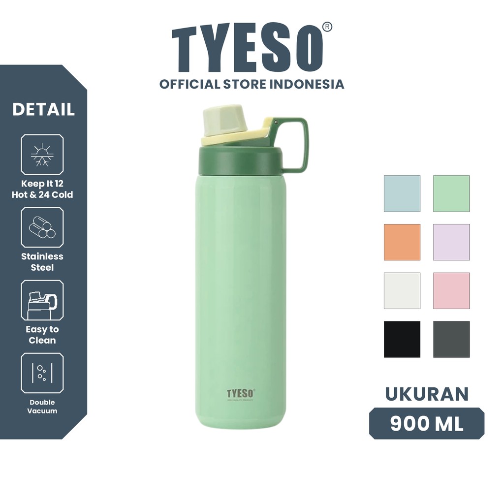 Tyeso Tumbler Sport 900 ML Stainless Steel Vacuum Insulated With Handle TS-01010 BPA FREE 30 Oz