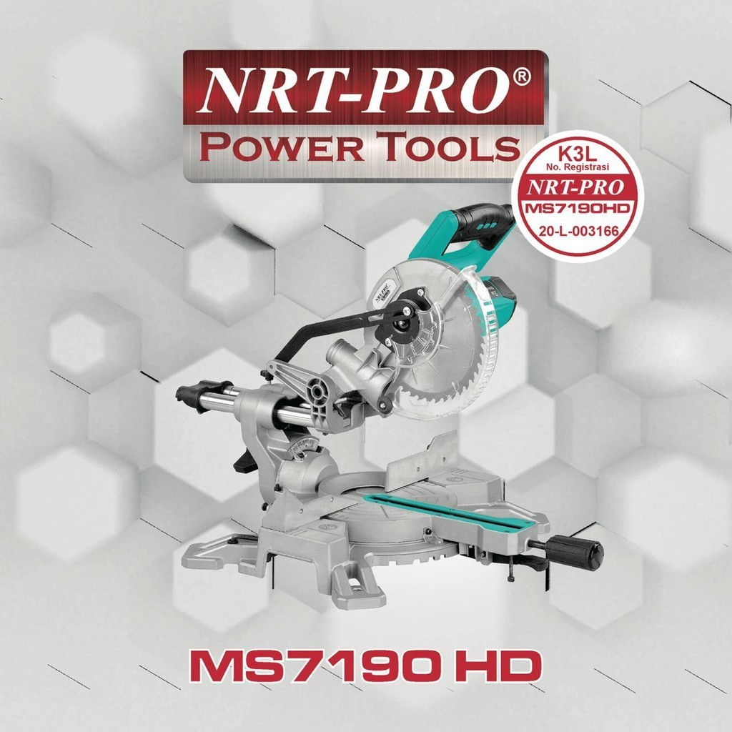 Mesin Potong Alumunium/Miter Saw Sliding 7 Inchi NRT-PRO MS 7190 HD DAN MS-7185HD
