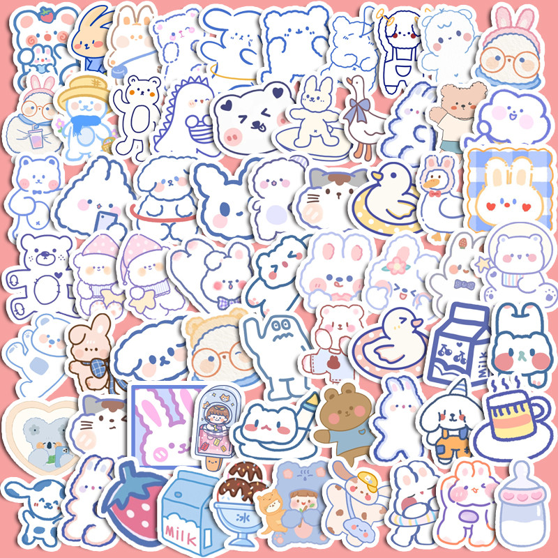 

90pcs Stiker Beruang Putih Kartun Yang Lucu DIY Untuk Komputer, Washi, Scrapbooking, Laptop, Alat Tulis, Seni, Dan Kerajinan.