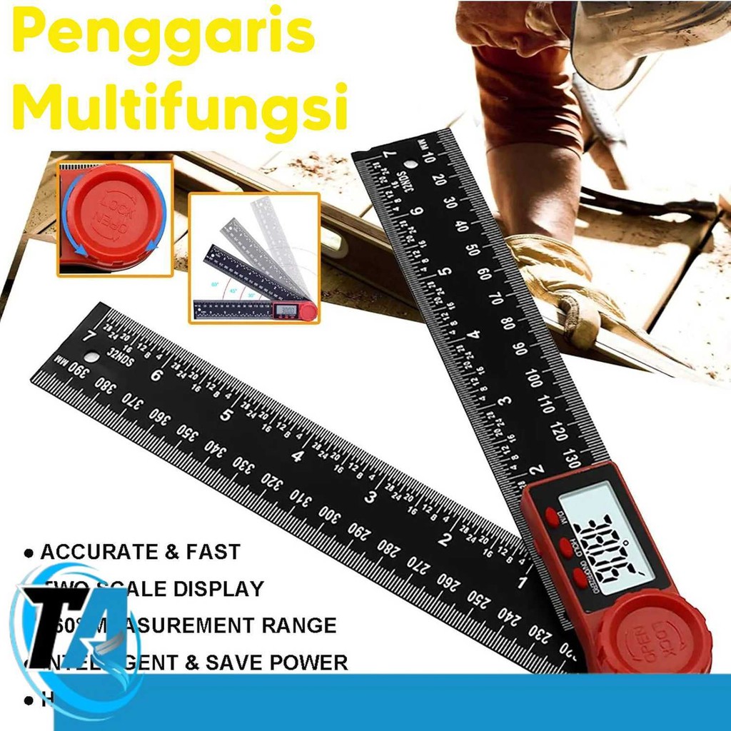 

Huei Penggaris Multifungsi Adjustable Angle Ruler Set 200mm - INU24