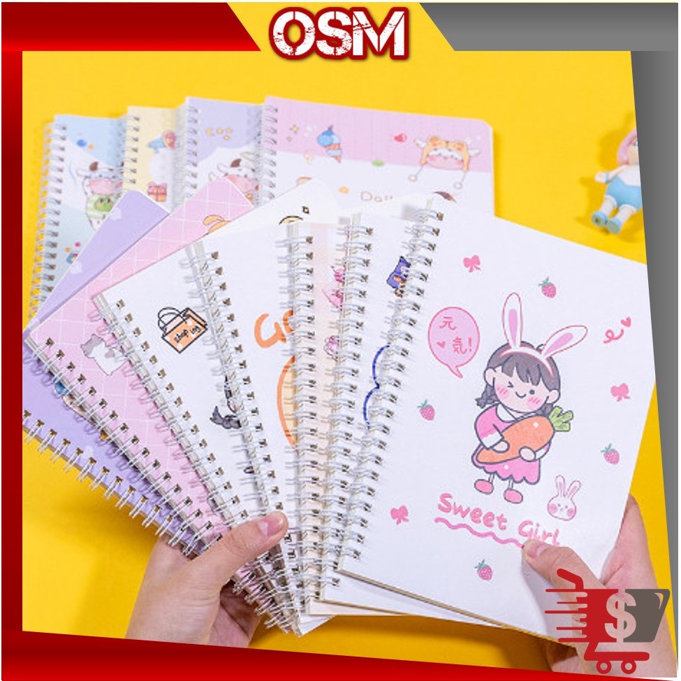 

OSM - S5908 Notebook Ring Motif Random A5 / Buku Tulis Sekolah Isi 60 Lembar / Buku Catatan / Buku Diary / Buku Tulis Random