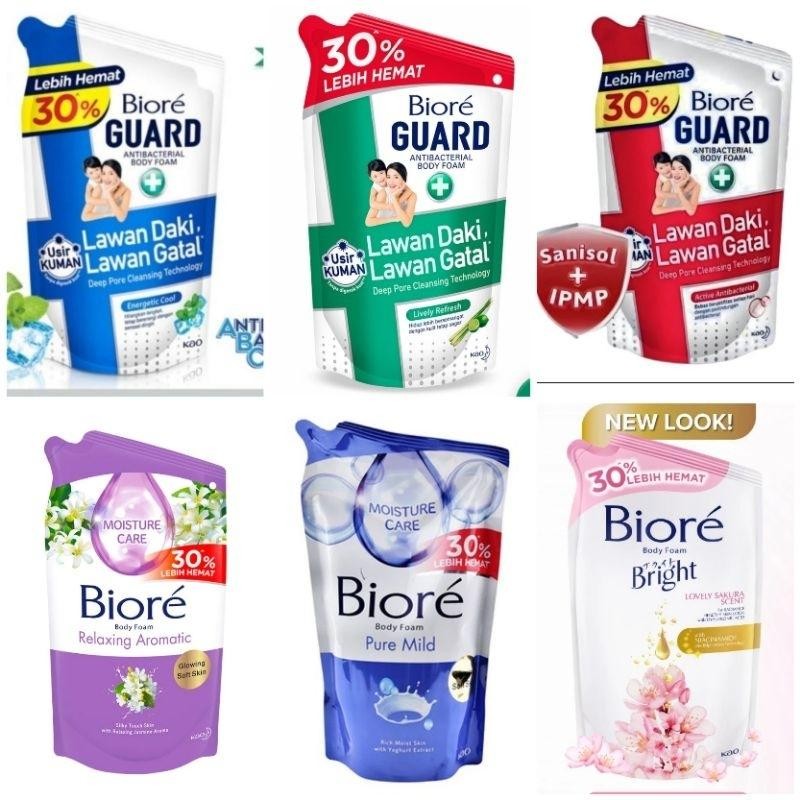Biore Sabun Mandi Cair Refill Varian Lengkap Biru Merah Hijau Deo Protect Anti Bakteri Original 100%