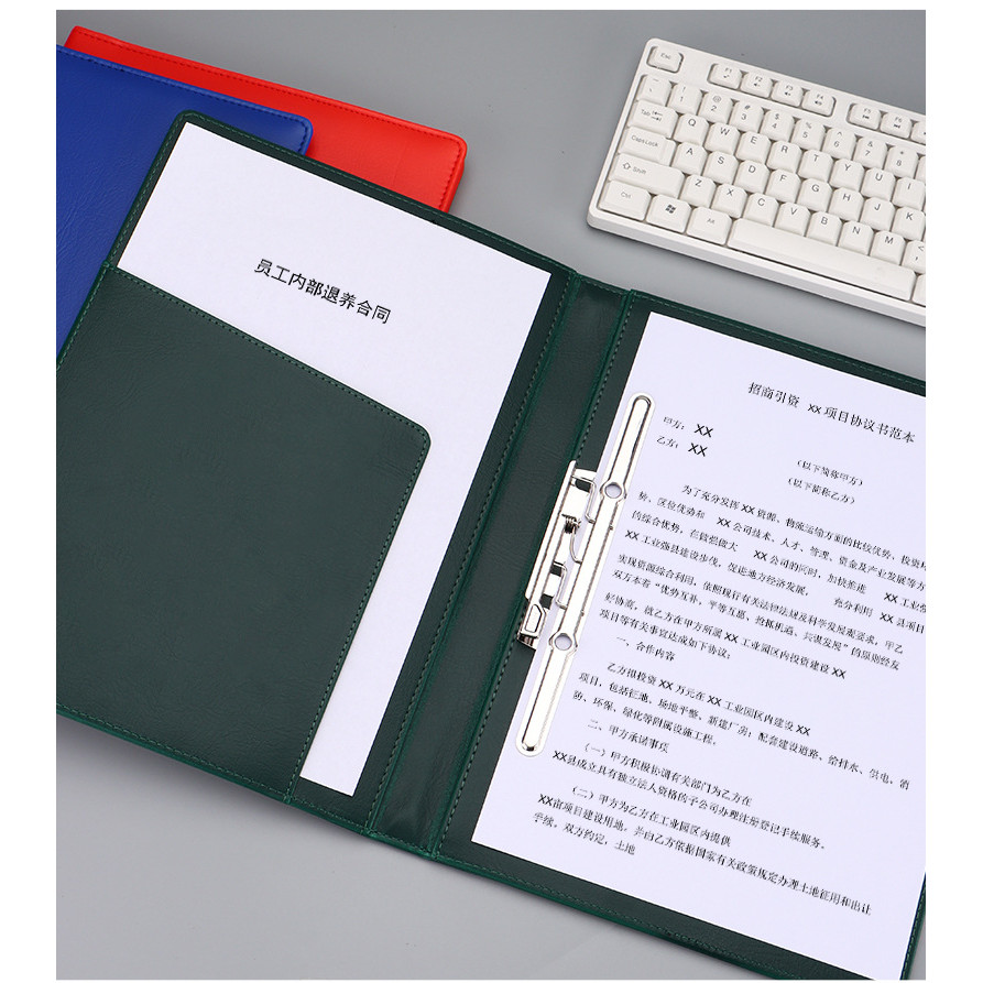 

1/2 Clicks A4 Leather Executive Portfolio Folder Document Paper Holder Man Practical Clipboard Desk Organizer Office Supplies