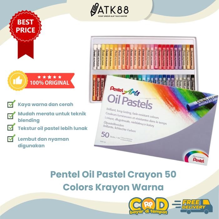 

Crayon / Oil Pastel Pentel 50 Warna