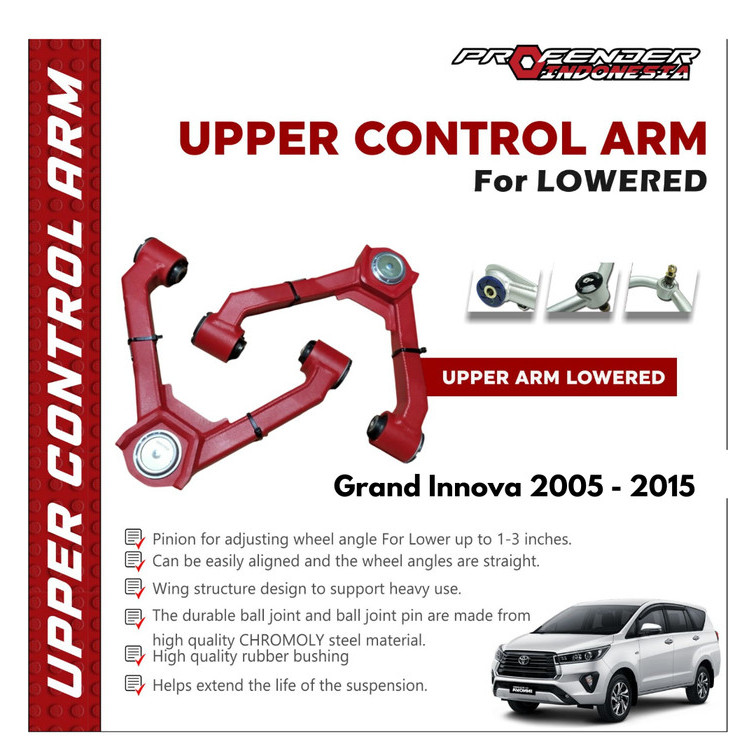 Aksesoris Lift kit Upper arm depan PROFENDER UCA - Merah - GRAND INNOVA 2005 - 2015 ORIGINAL Thailan