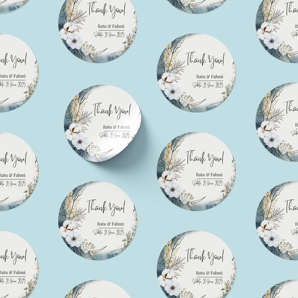 

[ISI 125pcs] Aneka Sticker Souvenir Bulat Stiker Wedding Pernikahan Lingkaran WB27