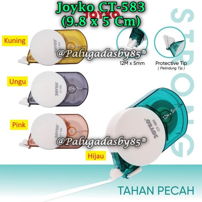 

(1 Pak/12) GROSIR Correction Tape JOYKO CT-583 (12M*5mm) / Pita Koreksi Joyko CT-583 (Pak/12)